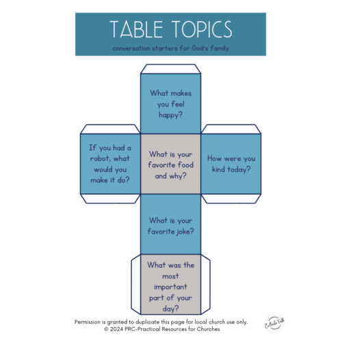 40 Hours Together: Table Topic Cubes