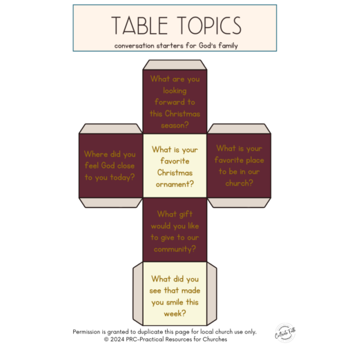 KINDLE: table topic cubes